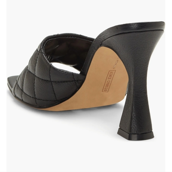 Vince Camuto Silver Quilted Mules Heeled Sandals NWT Size 9 - Picture 10 of 12